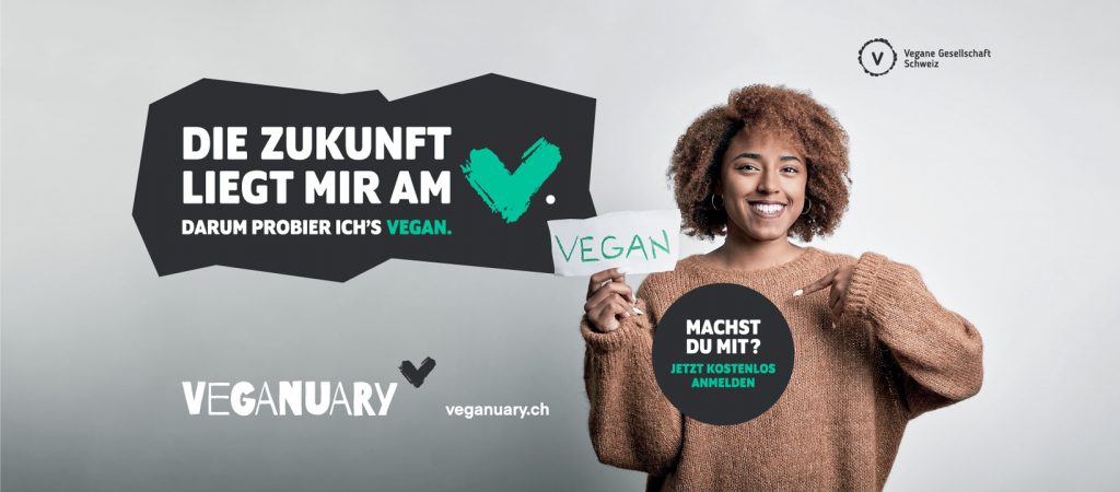 Kampagnen Bild Veganuary, vegane gesellschaft schweiz