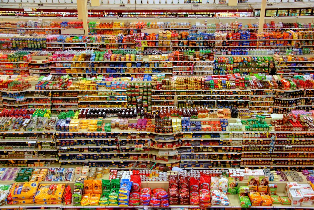 Supermarkt aus der Vogelperspektive